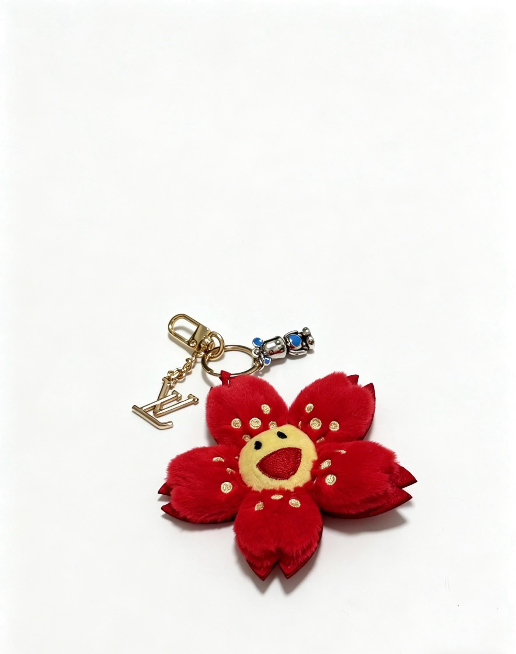 Louis Vuitton Red Flower Keychain